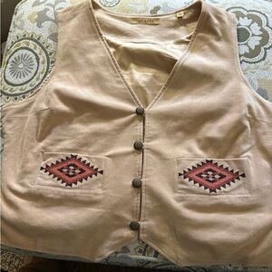 Shyanne Tan Western Vest with Embroidery